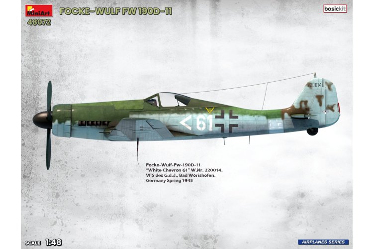 1:48 MiniArt 48072 Focke-Wulf Fw 190 D-11 WWII - Basic Kit - German Fighter Aircraft - Min48072 15 - MIN48072
