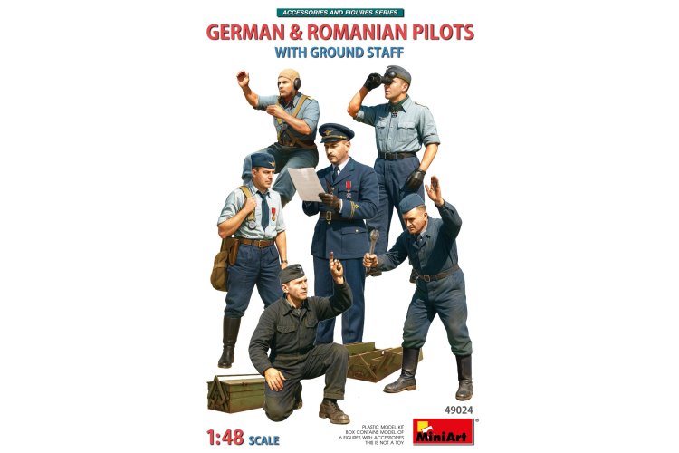 1:48 MiniArt 49024 Duitse en Roemeense Piloten met Grondpersoneel - 6 Figuren - Min49024 1 - MIN49024
