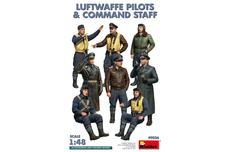 1:48 MiniArt 49026 Luftwaffe Pilots & Command Staff WWII &ndash; 8 Figures - Min49026 1 - MIN49026