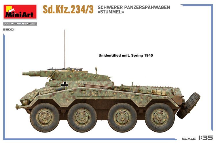 1:35 MiniArt 53001 Sd.Kfz.234/3 Schwerer Panzersp&auml;hwagen - Stummel - Militair Voertuig - Min53001 14 - MIN53001