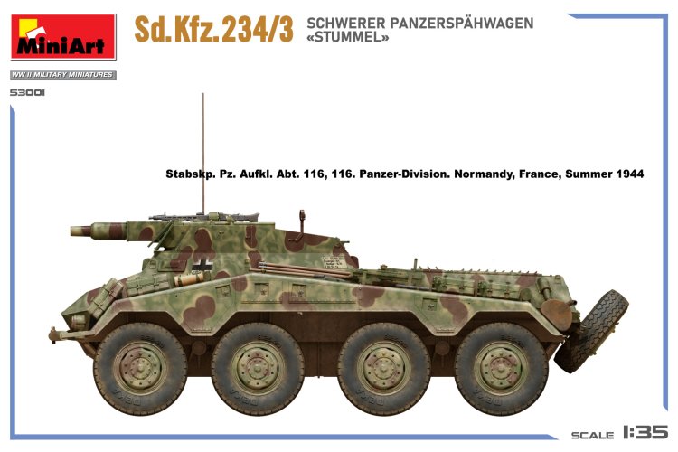 1:35 MiniArt 53001 Sd.Kfz.234/3 Schwerer Panzersp&auml;hwagen - Stummel - Militair Voertuig - Min53001 15 - MIN53001