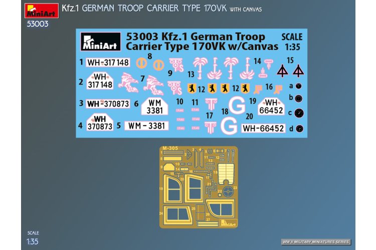 1:35 MiniArt 53003 Mercedes-Benz 170VK Kfz.1 Troop Carrier with Canvas WWII &ndash; German Military Vehicle - Min53003 6 - MIN53003