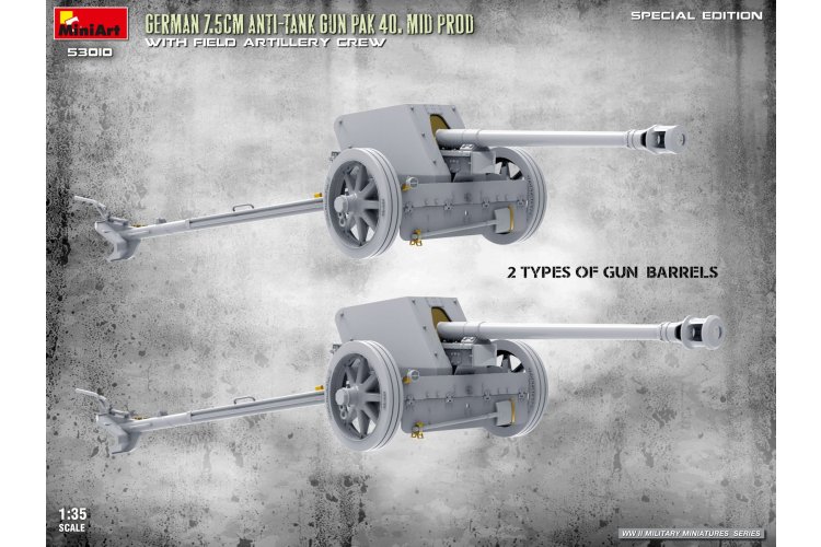 1:35 MiniArt 53010 German 7.5cm PaK 40 Mid Production with Artillery Crew WWII &ndash; Anti-Tank Gun - Min53010 9 - MIN53010