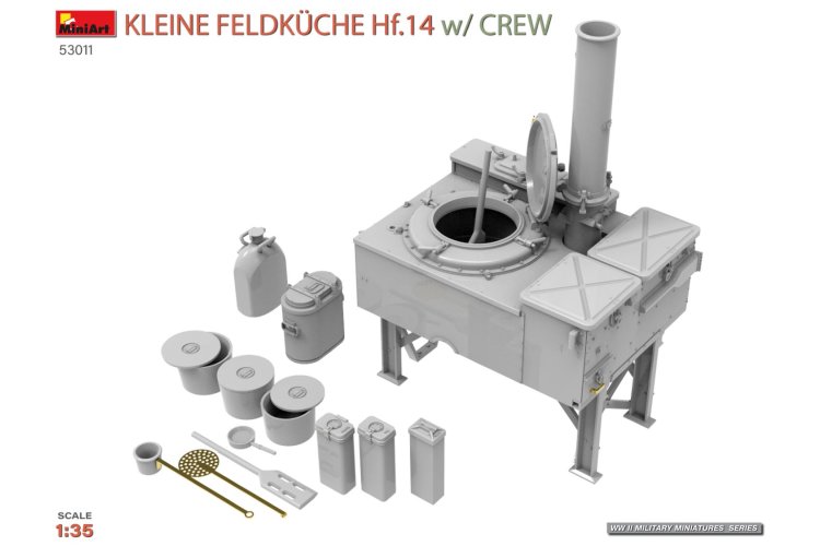 1:35 MiniArt 53011 Kleine Feldk&uuml;che HF.14 met Bemanning - WWII Duitse Mobiele Veldkeuken - Min53011 13 - MIN53011