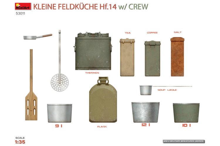 1:35 MiniArt 53011 Kleine Feldk&uuml;che HF.14 met Bemanning - WWII Duitse Mobiele Veldkeuken - Min53011 16 - MIN53011