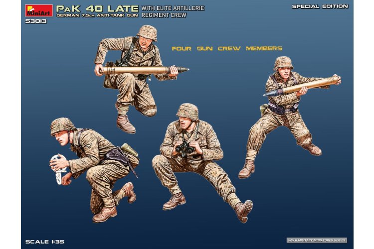 1:35 MiniArt 53013 Duitse 7,5cm Antitankkanon met Elite Artillerie Regiment Bemanning WWII - Special Edition - Artillerie - Min53013 3 - MIN53013