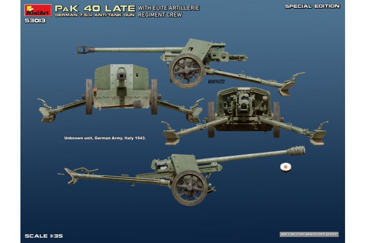 1:35 MiniArt 53013 Duitse 7,5cm Antitankkanon met Elite Artillerie Regiment Bemanning WWII - Special Edition - Artillerie - Min53013 6 - MIN53013
