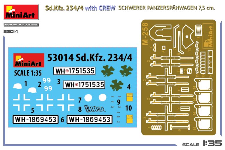 1:35 MiniArt 53014 Sd.Kfz. 234/4 Schwerer Panzersp&auml;hwagen 7,5 cm met Bemanning WWII - Duitse Pantserwagen - Min53014 6 - MIN53014