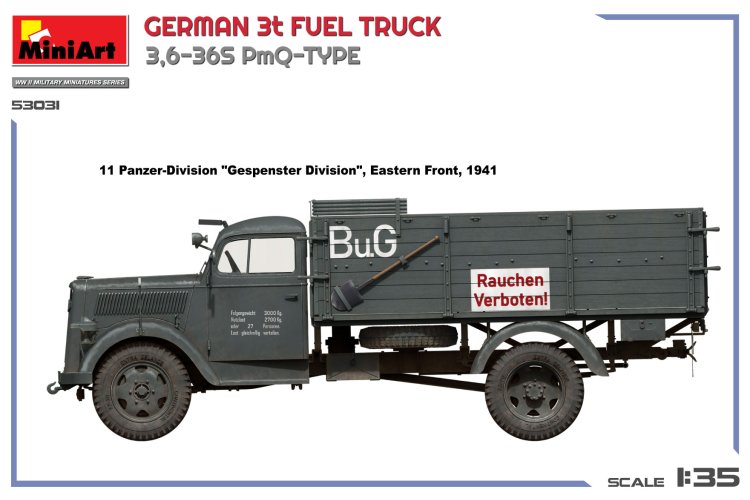 1:35 MiniArt 53031 Duitse Opel Blitz 3t Brandstoftruck 3,6-36S PmQ-Type WWII - Militair Voertuig - Min53031 5 - MIN53031