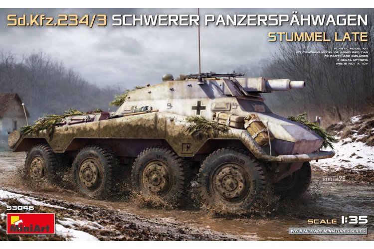 1:35 MiniArt 53046 Sd.Kfz. 234/3 Schwerer Panzersp&auml;hwagen Stummel Late WWII - Duitse Pantserwagen - Min53046 1 - MIN53046