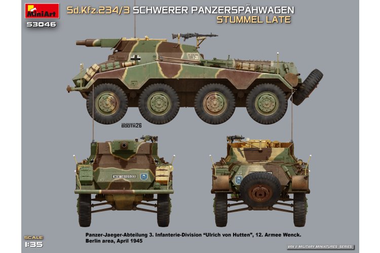 1:35 MiniArt 53046 Sd.Kfz. 234/3 Schwerer Panzersp&auml;hwagen Stummel Late WWII - Duitse Pantserwagen - Min53046 3 - MIN53046