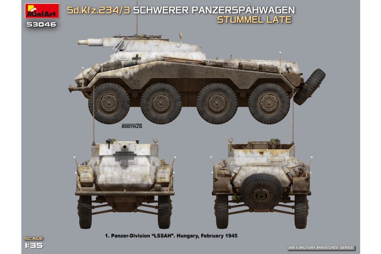 1:35 MiniArt 53046 Sd.Kfz. 234/3 Schwerer Panzersp&auml;hwagen Stummel Late WWII - Duitse Pantserwagen - Min53046 4 - MIN53046