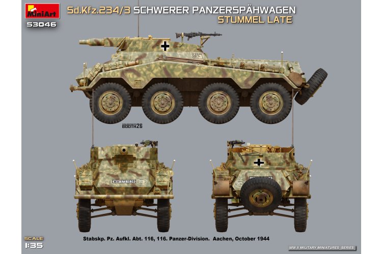 1:35 MiniArt 53046 Sd.Kfz. 234/3 Schwerer Panzersp&auml;hwagen Stummel Late WWII - Duitse Pantserwagen - Min53046 5 - MIN53046