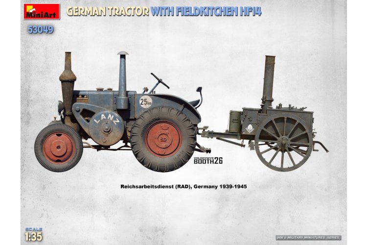 1:35 MiniArt 53049 Duitse Tractor met HF14 Veldkeuken WWII en 1 Figuur - Min53049 5 - MIN53049