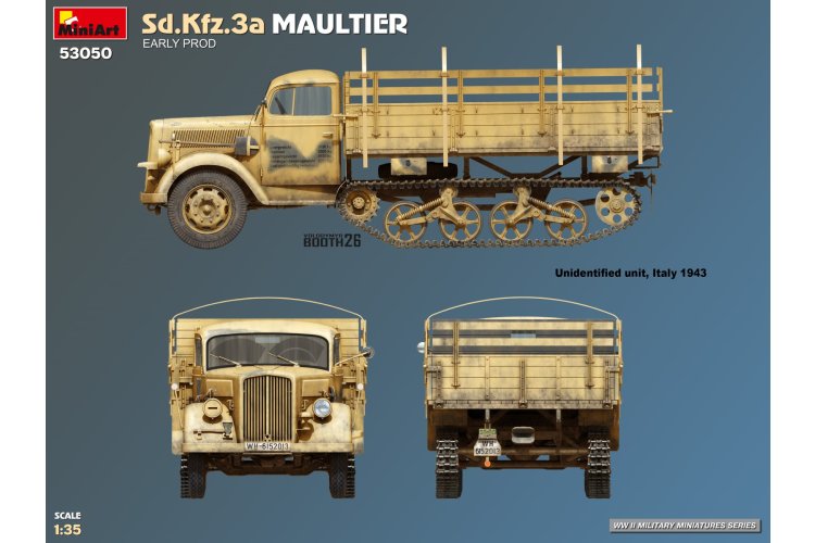 1:35 MiniArt 53050 Sd.Kfz.3a Maultier Early Production WWII - Duitse Halfrupsvrachtwagen - Min53050 14 - MIN53050