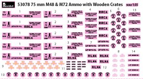 1:35 MiniArt 53078 75 mm M48 & M72 Munitie met Houten Kisten WWII voor Diorama - Min53078 4 - MIN53078