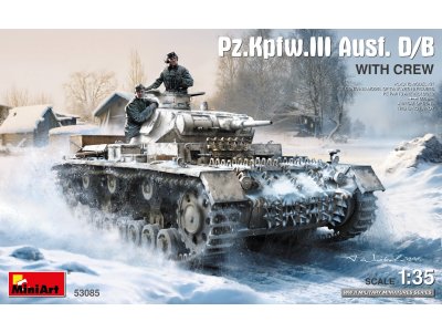 1:35 MiniArt 53085 Pz.Kpfw. III Ausf. D/B with Crew WWII &ndash; German Tank and 2 Figures - Min53085 1 - MIN53085