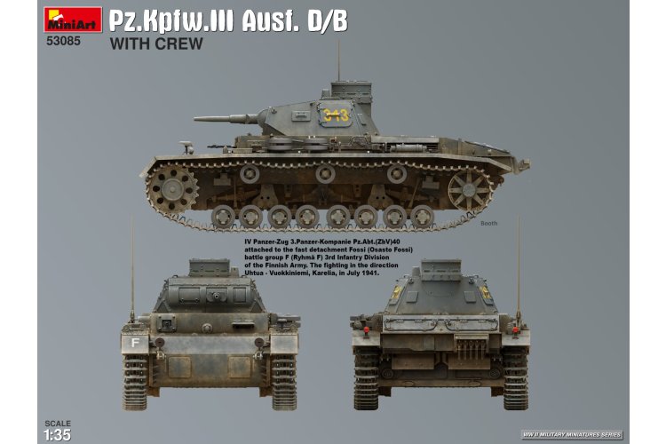 1:35 MiniArt 53085 Pz.Kpfw. III Ausf. D/B with Crew WWII &ndash; German Tank and 2 Figures - Min53085 7 - MIN53085
