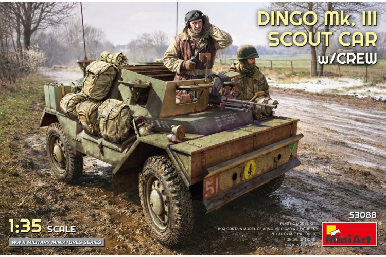 1:35 MiniArt 53088 Dingo Mk. III Scout Car met Bemanning WWII - Britse Pantserwagen - Min53088 1 - MIN53088