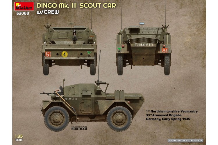 1:35 MiniArt 53088 Dingo Mk. III Scout Car met Bemanning WWII - Britse Pantserwagen - Min53088 8 - MIN53088