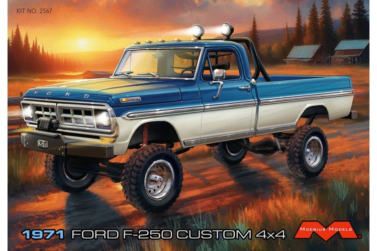 1:25 Moebius 2567 1971 Ford F250 Custom 4x4 Lifted &ndash; American Pickup - Moe2567 1x - MOE2567
