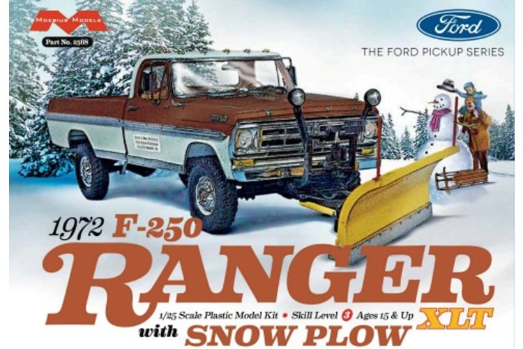 1:25 Moebius 2568 1972 Ford F-250 Ranger - XLT with Snow Plow - Moe2568 1 - MOE2568