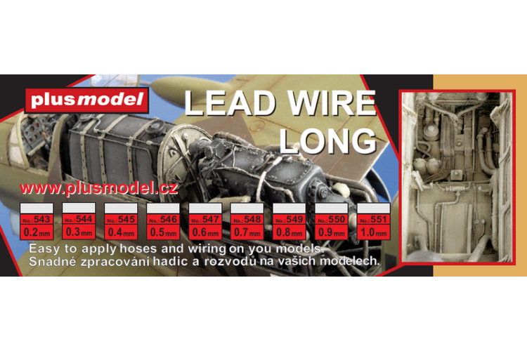 Plus Model 548 Lead Wire 0,7 mm dia - 240mm long - Plu548 xs - PLU548-XS