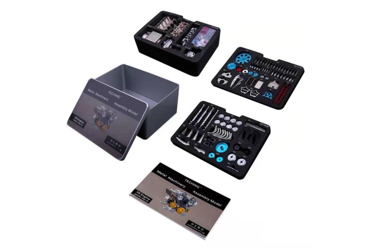 Revell 00449 Teching Working 8 Cylinder Engine Kit - Rev00449 111 - REV00449