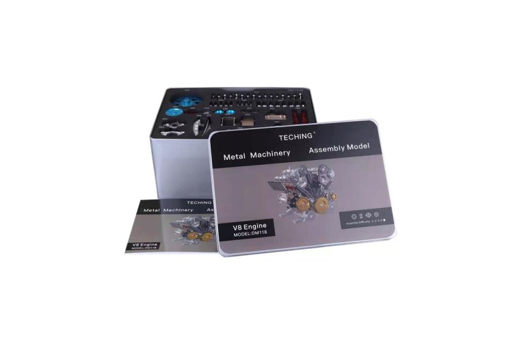 Revell 00449 Teching Working 8 Cylinder Engine Kit - Rev00449 productvisuals modelbouw teching v8 motor dm1185 - REV00449