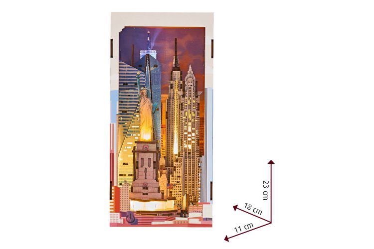 Revell 00540 Tiny Adventures &ndash; New York &ndash; Book Nook with LED Lighting &ndash; 18x11x23cm - Rev00540 3 - REV00540