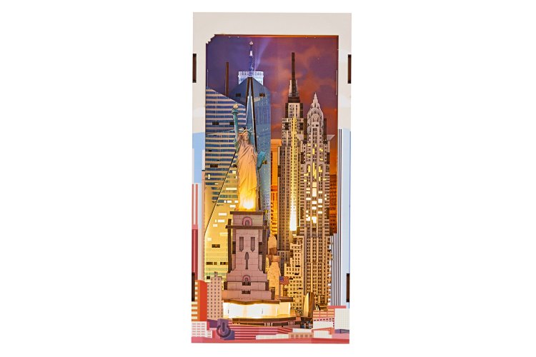Revell 00540 Tiny Adventures &ndash; New York &ndash; Book Nook with LED Lighting &ndash; 18x11x23cm - Rev00540 7 - REV00540