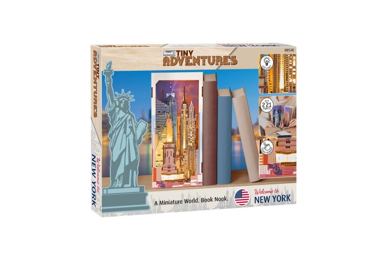 Revell 00540 Tiny Adventures &ndash; New York &ndash; Book Nook with LED Lighting &ndash; 18x11x23cm - Rev00540 8 - REV00540