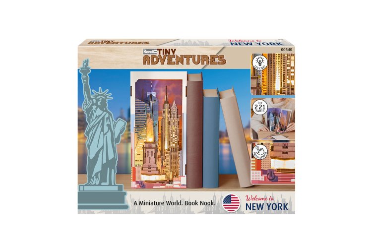 Revell 00540 Tiny Adventures &ndash; New York &ndash; Book Nook with LED Lighting &ndash; 18x11x23cm - Rev00540 9 - REV00540