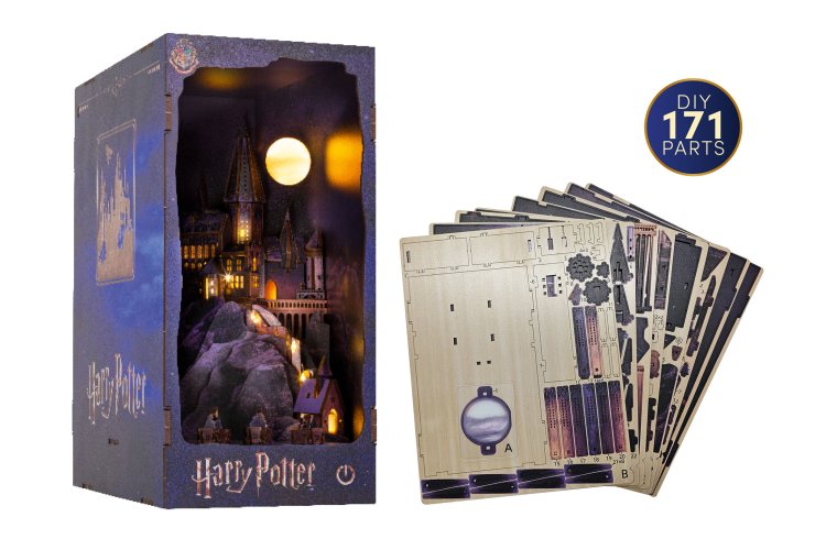 Revell 00544 Tiny Adventures - Harry Potter - Hogwarts Castle - Boekhoekje met LED-verlichting - 18 x 11 x 23 cm - Rev00544 2 - REV00544