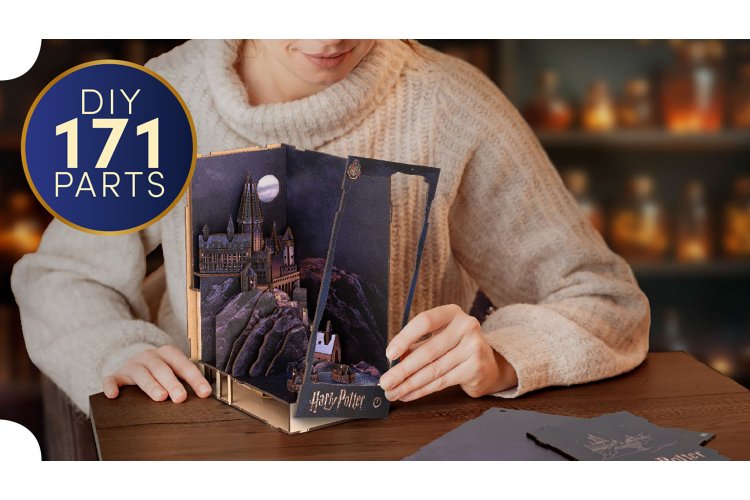 Revell 00544 Tiny Adventures - Harry Potter - Hogwarts Castle - Boekhoekje met LED-verlichting - 18 x 11 x 23 cm - Rev00544 8 - REV00544