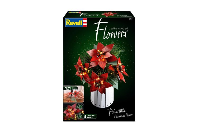 Revell 00634 Flowers - Kerstbloemen Poinsettia - Houten Bloemen met Vaas - Rev00634 10 - REV00634
