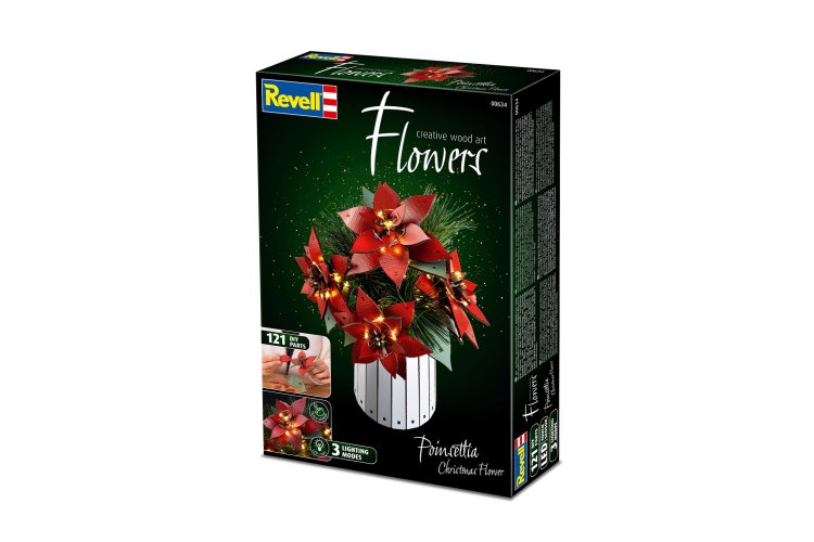 Revell 00634 Flowers - Kerstbloemen Poinsettia - Houten Bloemen met Vaas - Rev00634 11 - REV00634