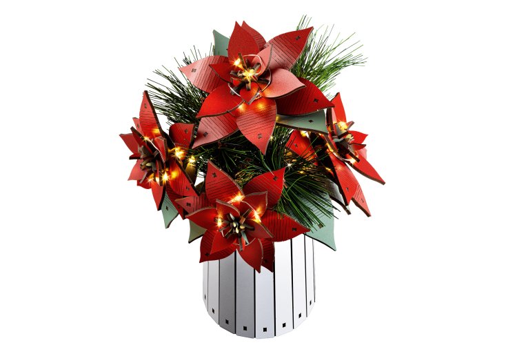 Revell 00634 Flowers - Kerstbloemen Poinsettia - Houten Bloemen met Vaas - Rev00634 2 - REV00634