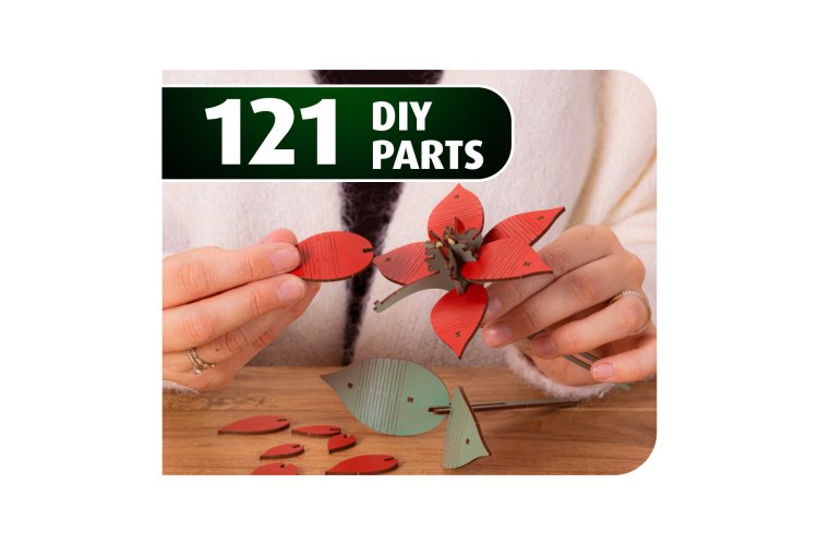 Revell 00634 Flowers - Kerstbloemen Poinsettia - Houten Bloemen met Vaas - Rev00634 5 - REV00634