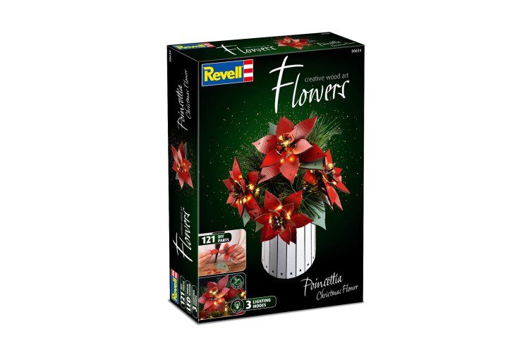 Revell 00634 Flowers - Kerstbloemen Poinsettia - Houten Bloemen met Vaas - Rev00634 9 - REV00634