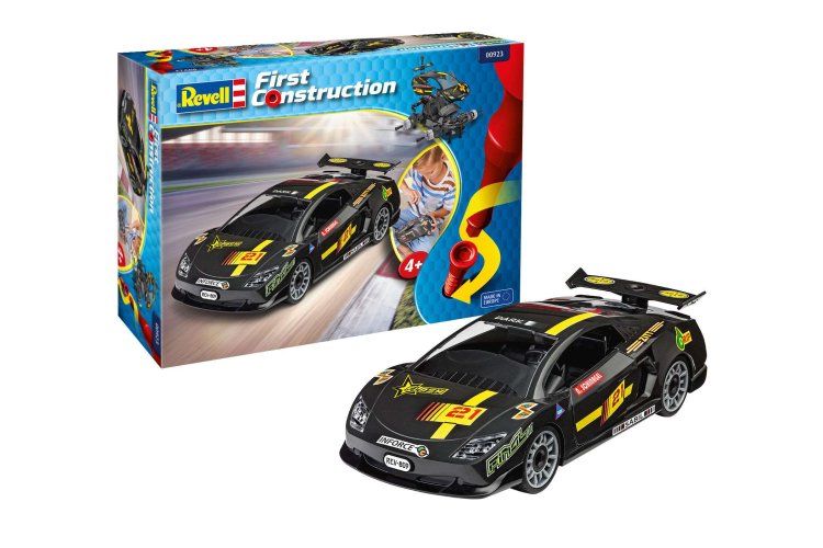 1:20 Revell 00923 Racing Car - Black - First Construction - Rev00923 racing car black revell first construction bouwpakket voor 4 jaar 00923 racing car black 01 1 - REV00923