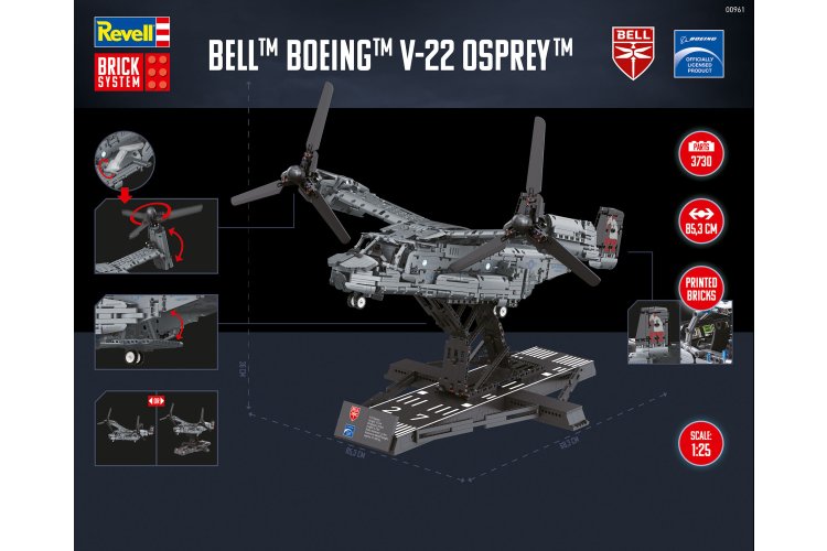 1:25 Revell 00961 Brick System &ndash; Bell Boeing V-22 Osprey with Tilt-Rotor Details &ndash; American Aircraft - Rev00961 10 - REV00961