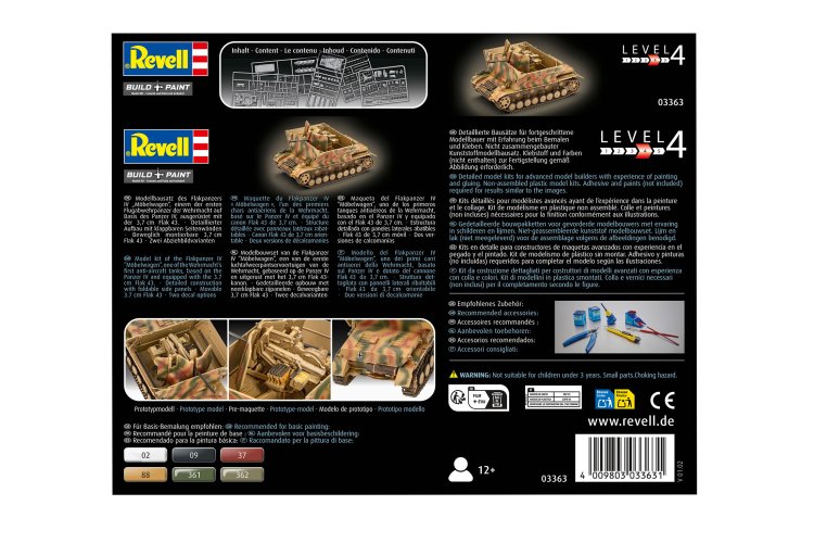 Revell Flakpanzer IV Möbelwagen Modellbausatz 1:72 - Detailgetreue Miniatur Zum Selberbauen