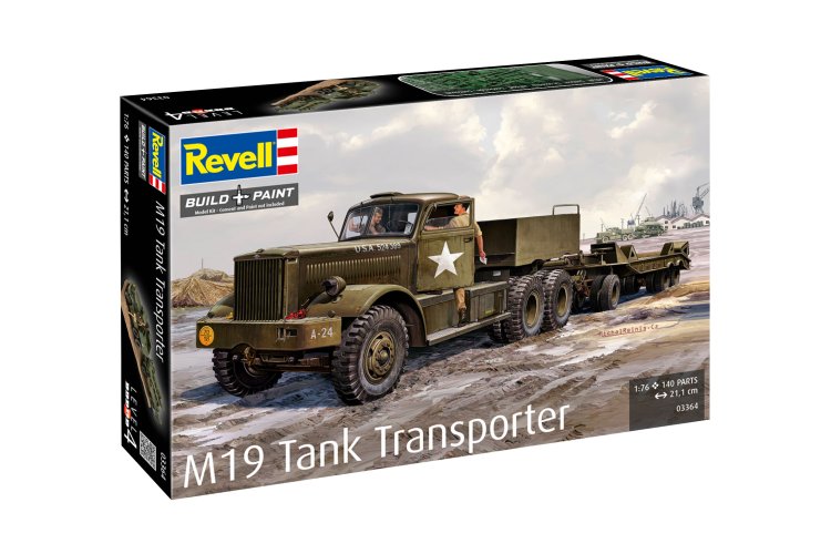 1:76 Revell 03364 M19 Tank Transporter - Militaire Vrachtwagen met Aanhanger - Rev03364 11 - REV03364
