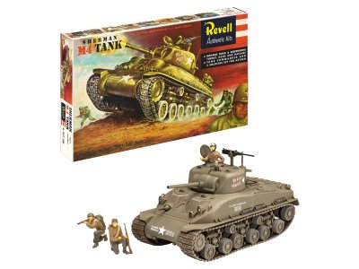 1:40 Revell 03369 M4 Sherman WWII - 75 Years Plastic Modelbuilding - American Medium Tank - Rev03369 1 - REV03369