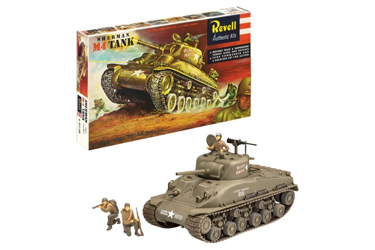 1:40 Revell 03369 M4 Sherman WWII - 75 Years Plastic Modelbuilding - American Medium Tank - Rev03369 1 - REV03369