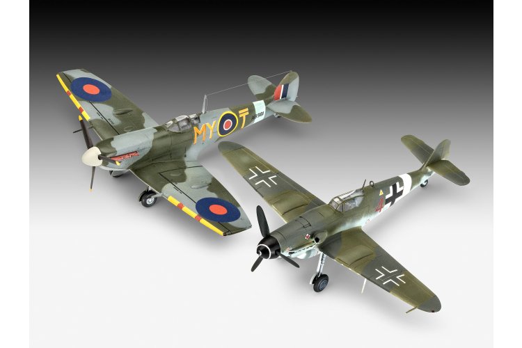 1:72 Revell 03710 Messerschmitt Bf 109G-10 & Supermarine Spitfire Mk.V WWII - 2 Fighter Aircraft - Combat Set - Rev03710 13 - REV03710