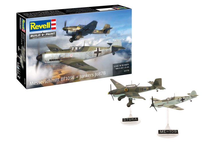 1:144 Revell 03770 Messerschmitt Bf109E & Junkers Ju87B Stuka - Propeller Vliegtuigen - Rev03770 1x - REV03770