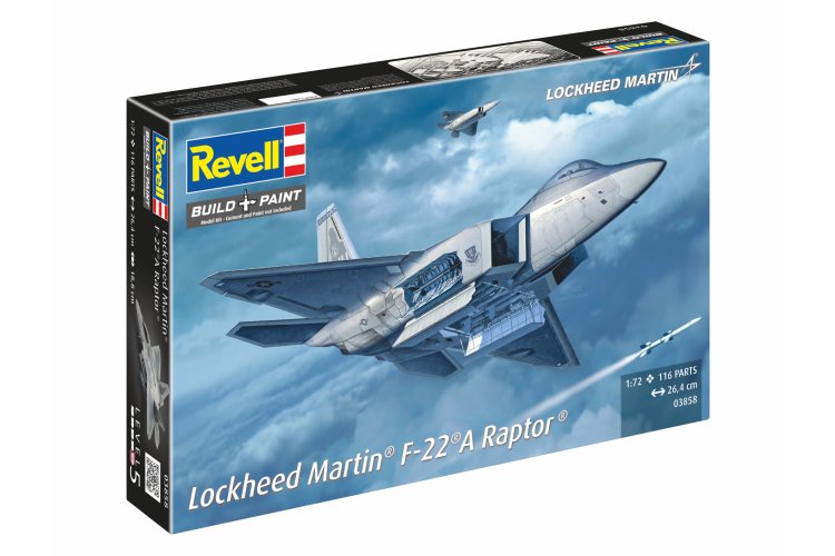 1:72 Revell 03858 Lockheed Martin F-22A Raptor Jet Fighter - Rev03858 11 - REV03858