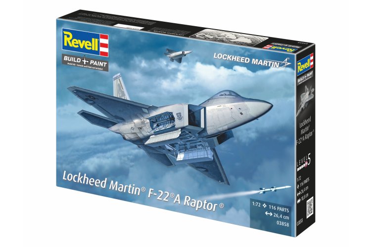 1:72 Revell 03858 Lockheed Martin F-22A Raptor Jet Fighter - Rev03858 13 - REV03858